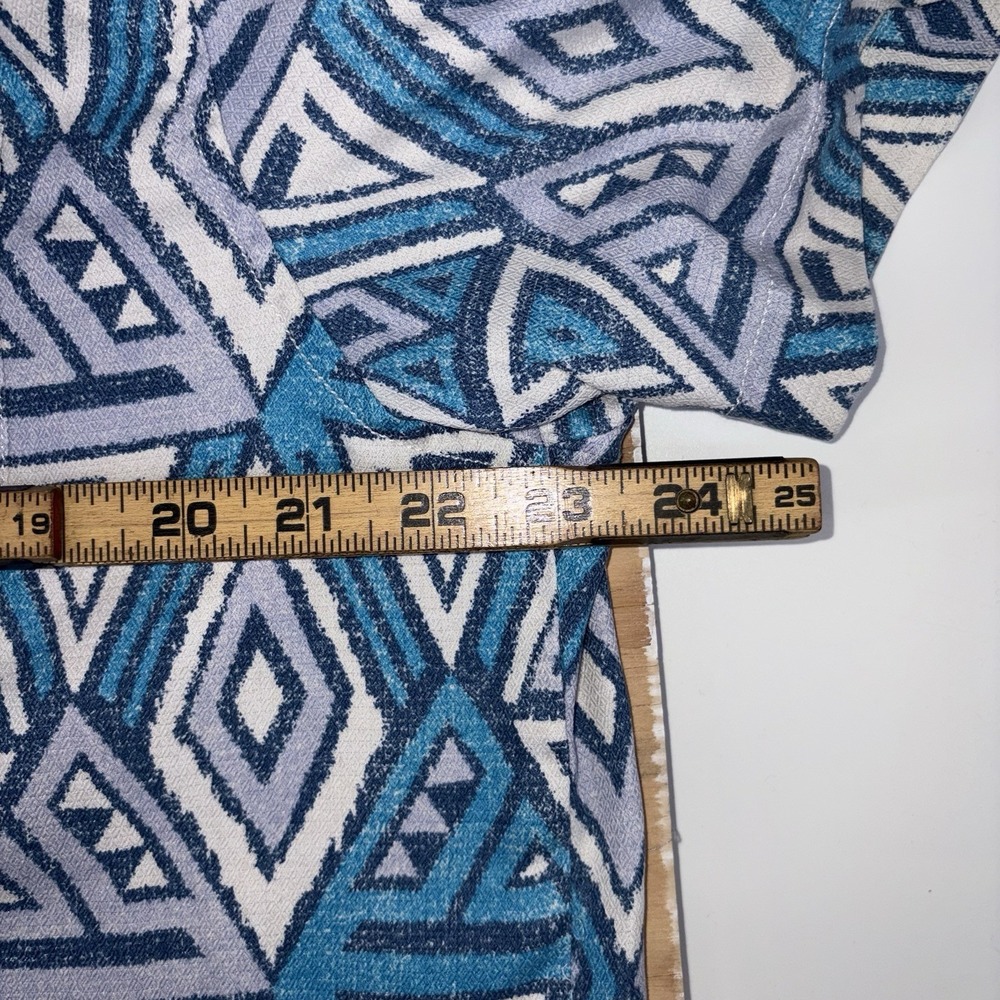 Tommy Bahama‎ Mens Silk Blend Camp Button Up Large Geometric Coconut Button - Picture 4 of 8